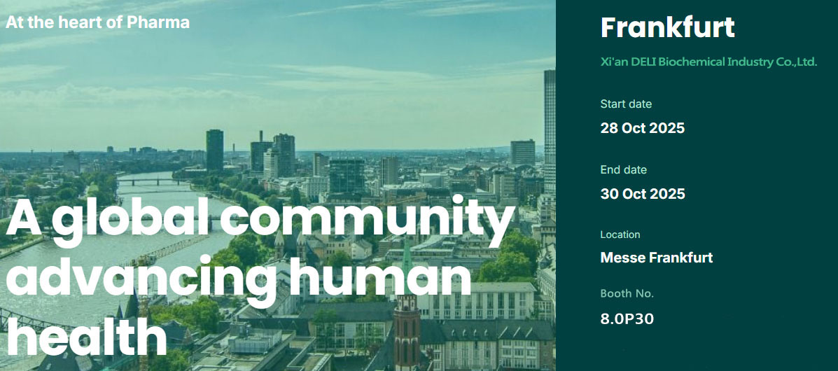 Xi'an Deli Biochemical eksponeeritakse CPhI Europe 2025 näitusel Frankfurdis, Saksamaal