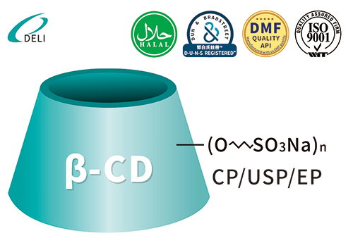 CAS 182410-00-0 Sulfobutüül beeta tsüklodekstriini eetrisoolad
